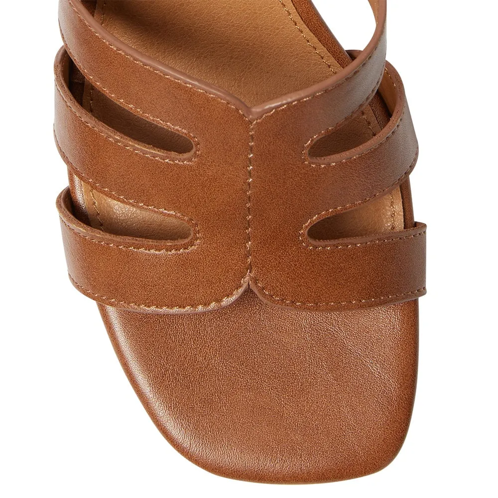 Lily Heel in Cognac Smooth