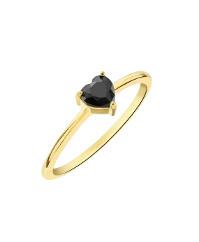Luv Ring Black 18ct Gold Plated