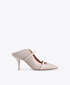 Maureen 70 Grey Leather Mules