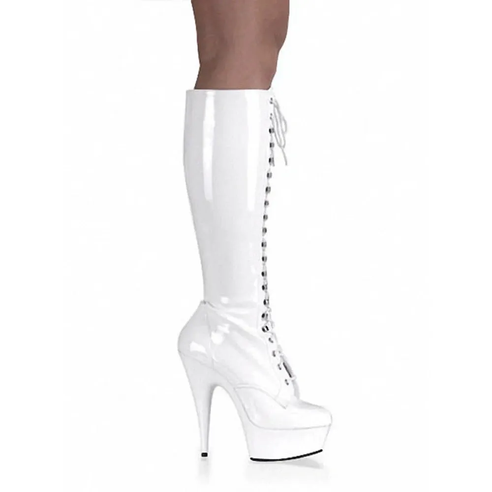 Merendy Roney Round Toe Tall Lace Up Black Mid-Calf Boots