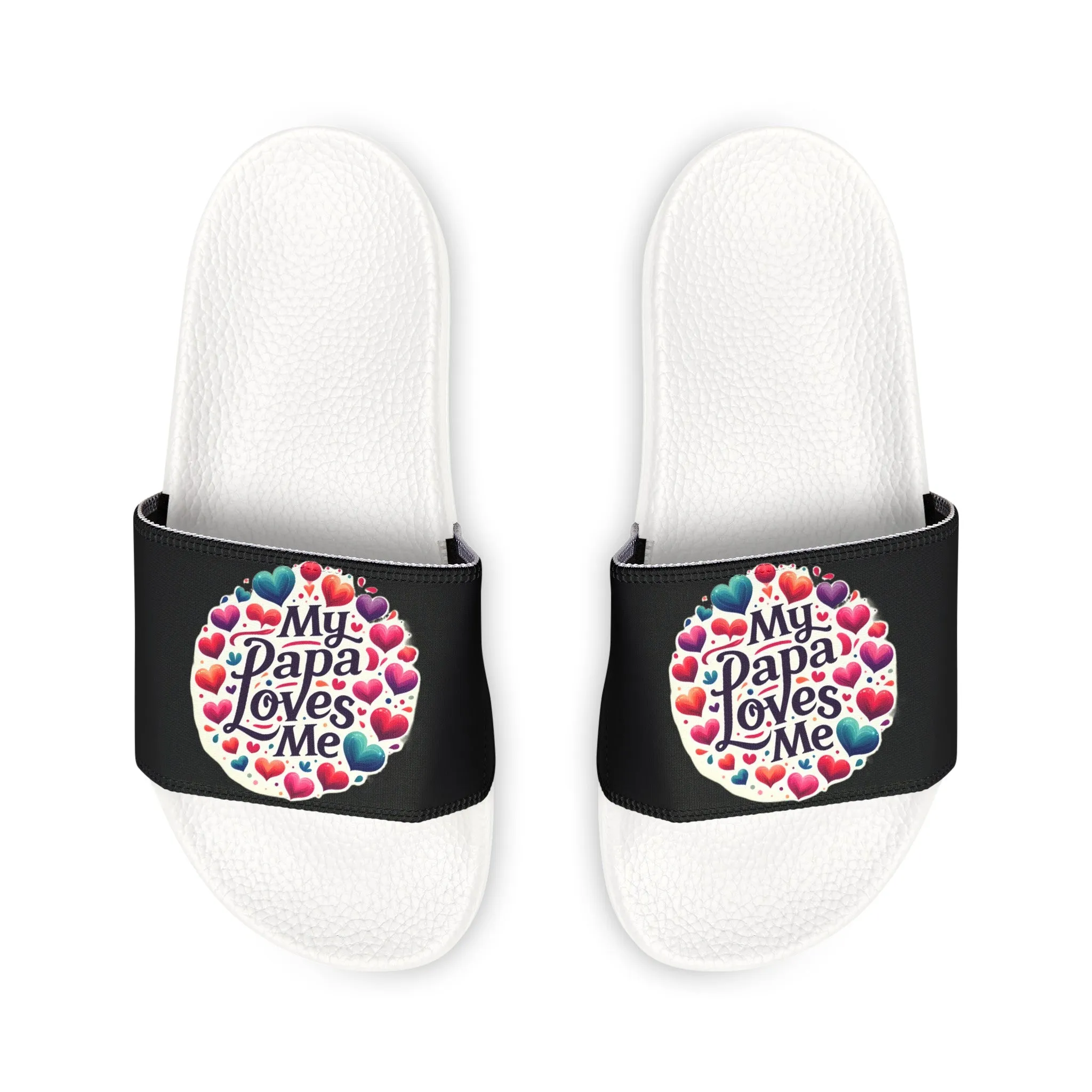My Papa Loves Me Slide Sandals (Black)