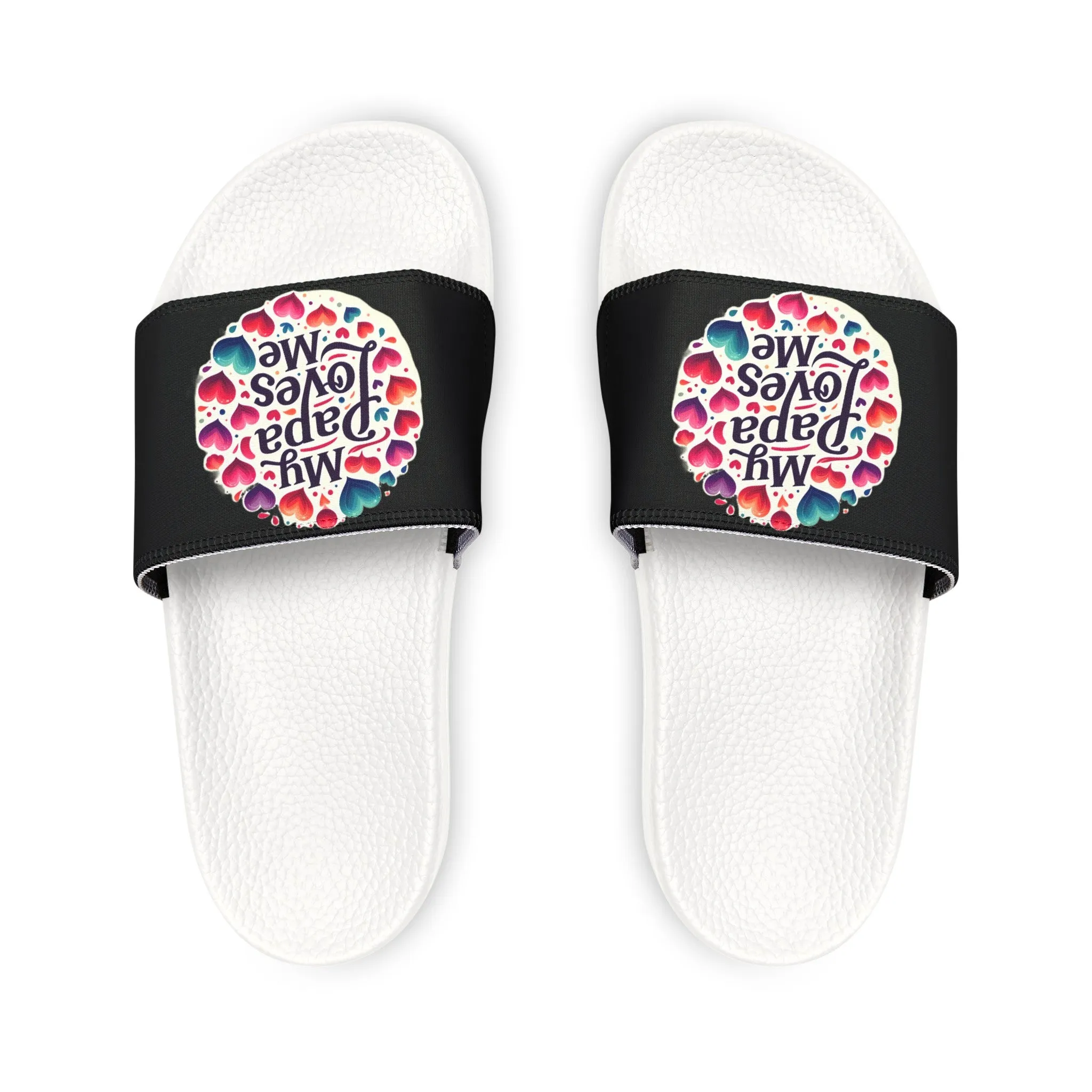 My Papa Loves Me Slide Sandals (Black)