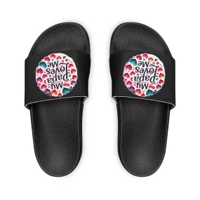My Papa Loves Me Slide Sandals (Black)