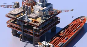 Oil Rig And Tanker