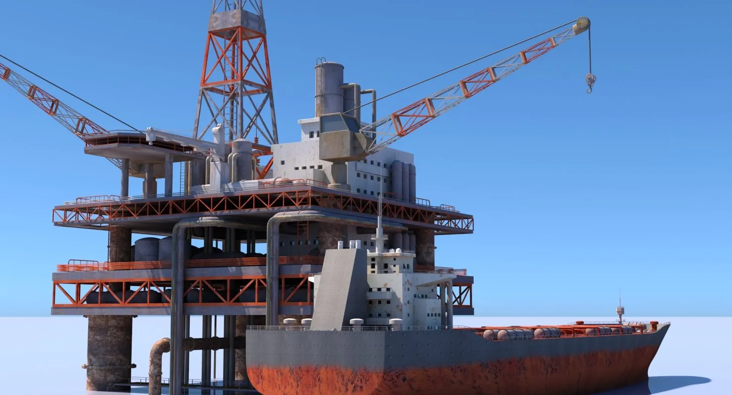 Oil Rig And Tanker