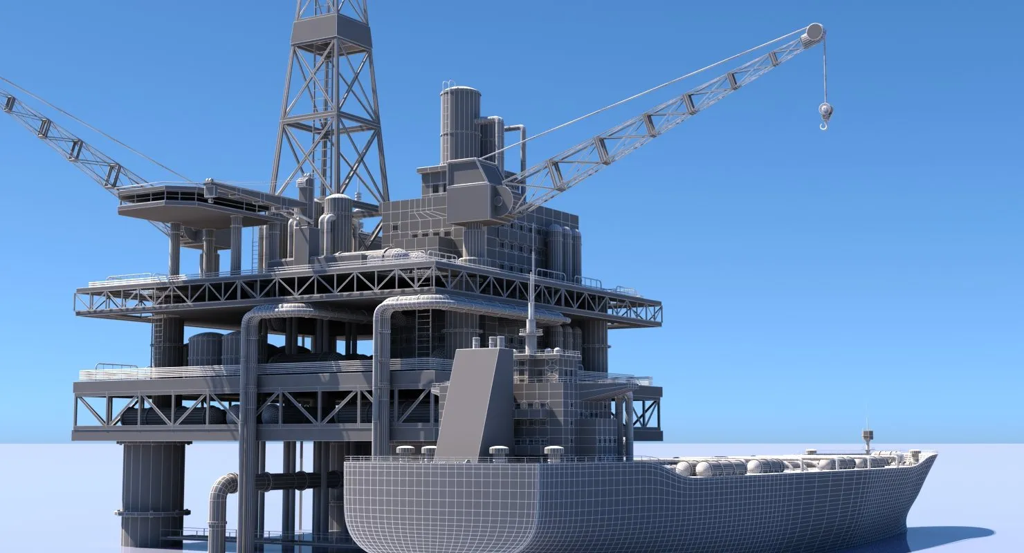 Oil Rig And Tanker