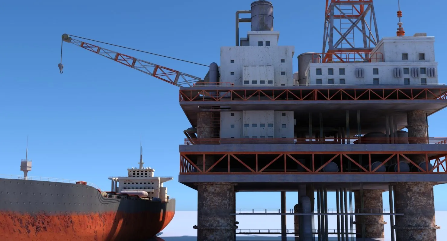Oil Rig And Tanker