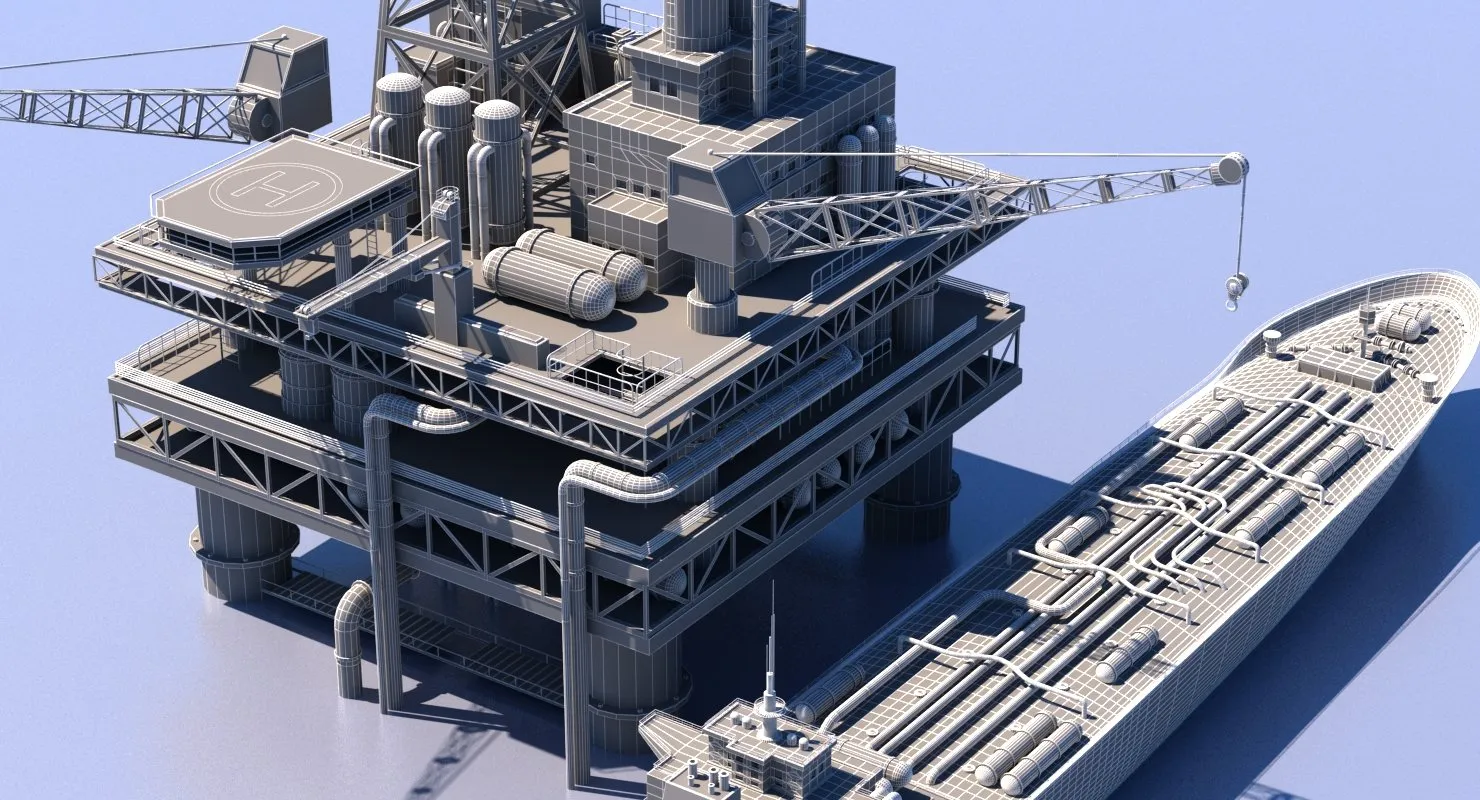 Oil Rig And Tanker