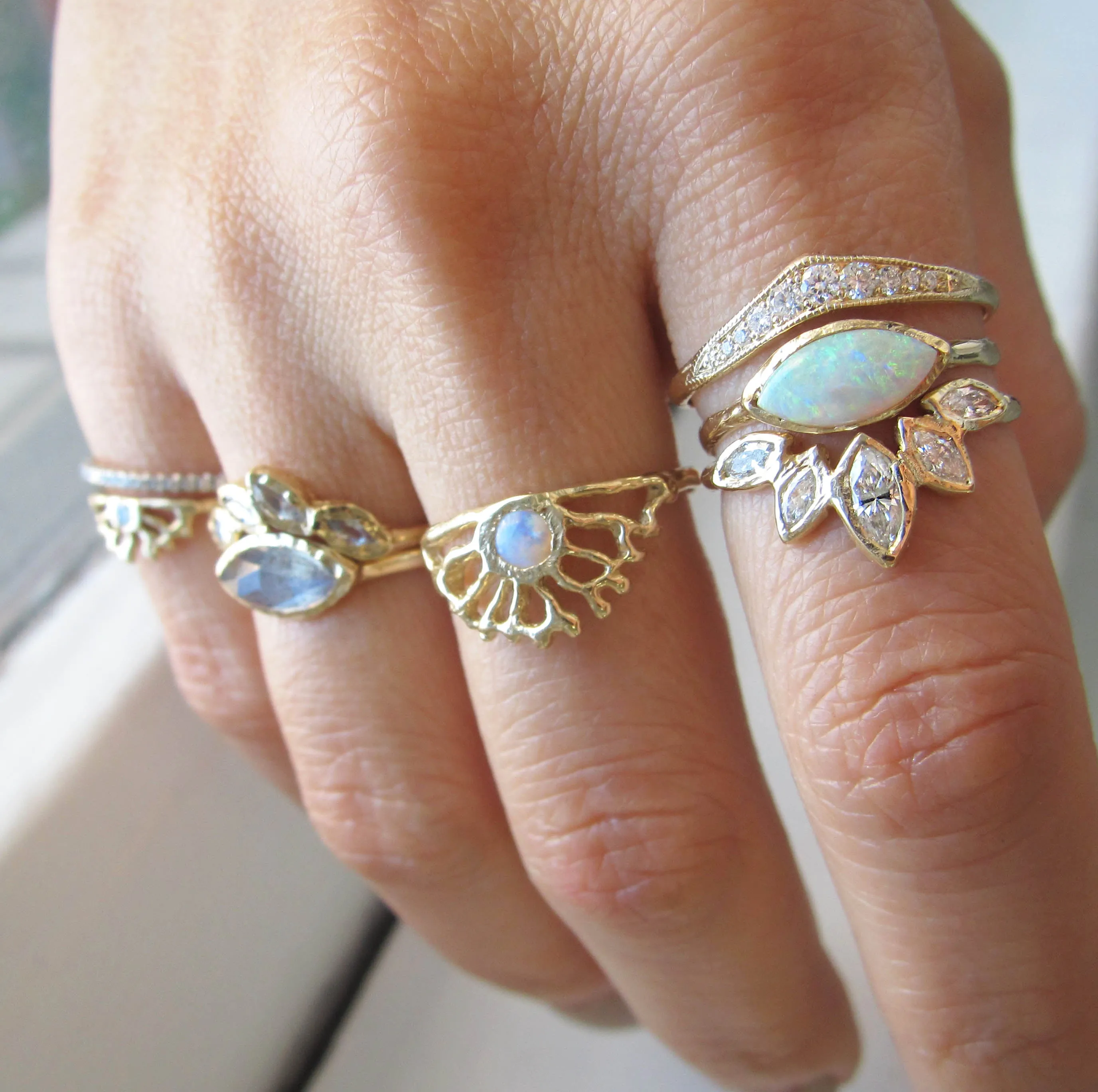 Palm Diamond Ring