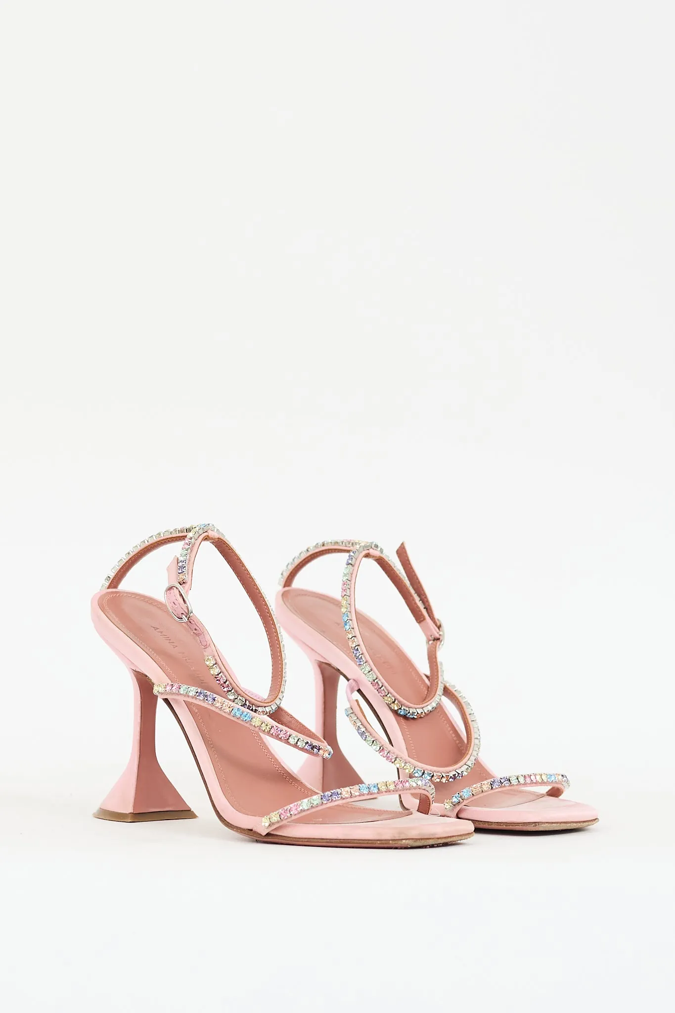 Pink Satin Embellished Gilda Heel