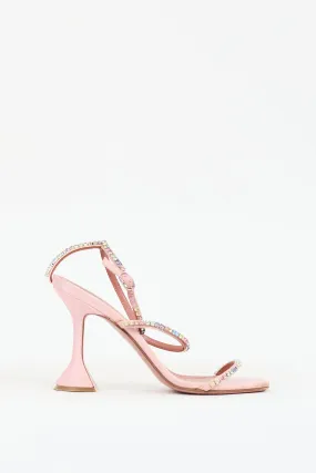 Pink Satin Embellished Gilda Heel