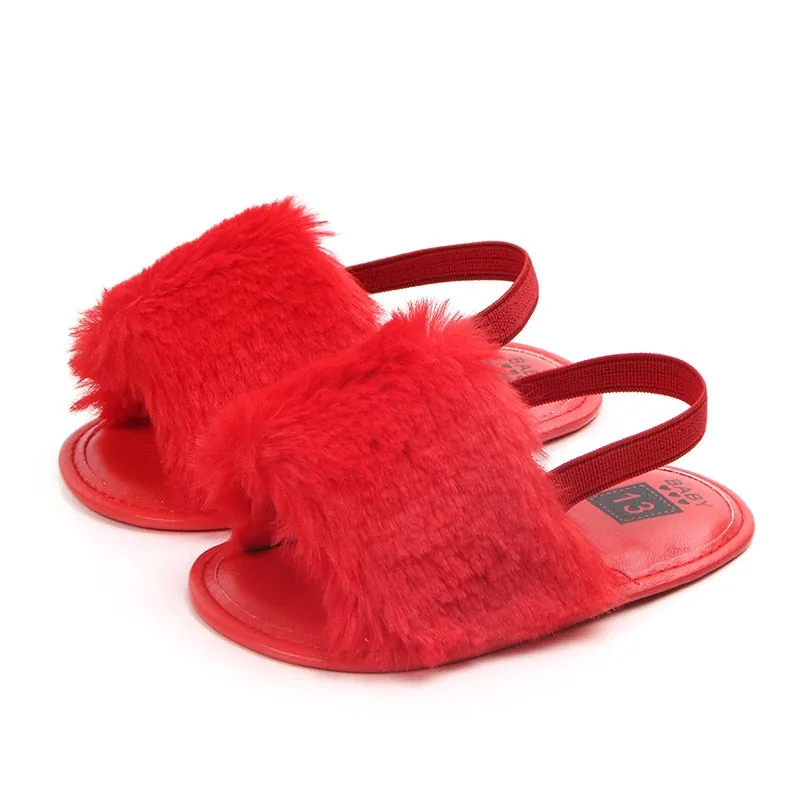 Plush Fluffy Sandals - Multiple Colors Available