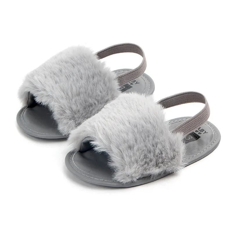 Plush Fluffy Sandals - Multiple Colors Available