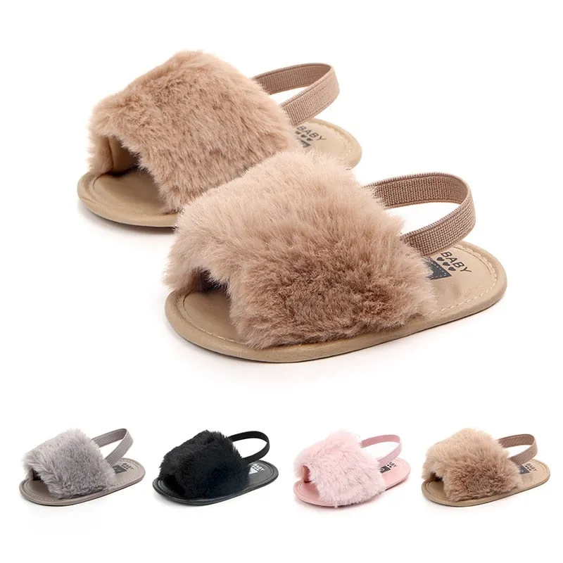 Plush Fluffy Sandals - Multiple Colors Available