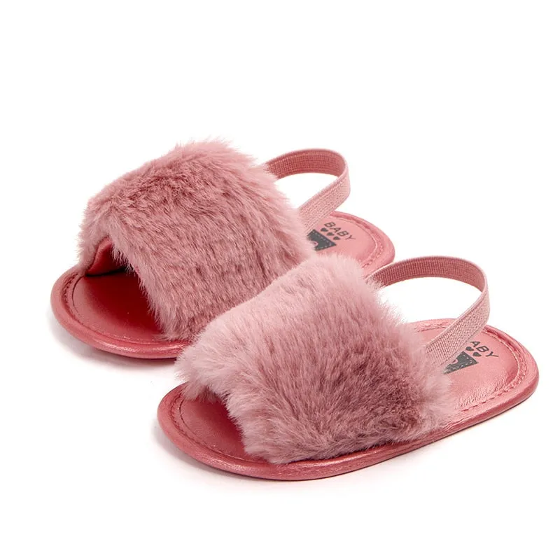 Plush Fluffy Sandals - Multiple Colors Available