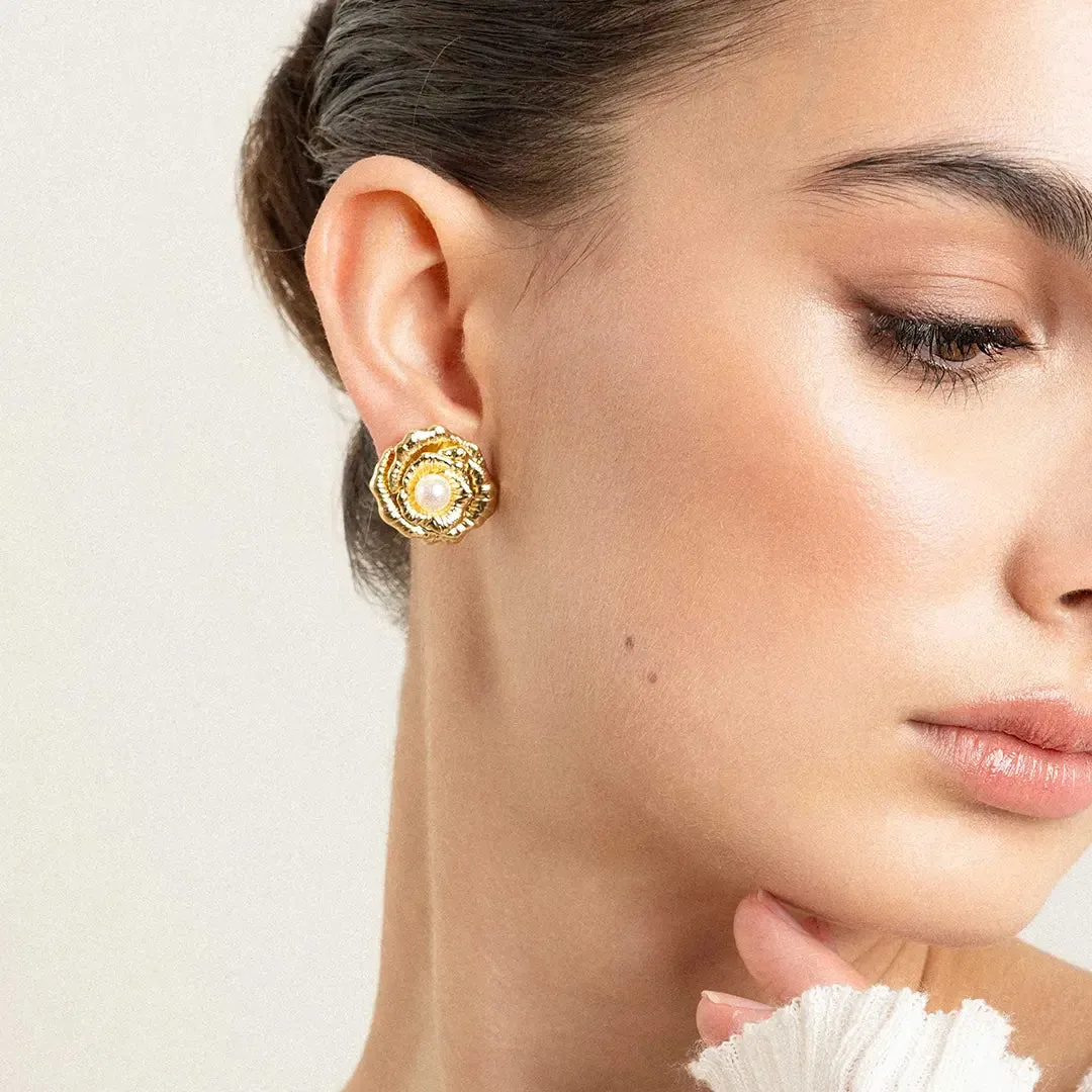 Rose Pearl Studs