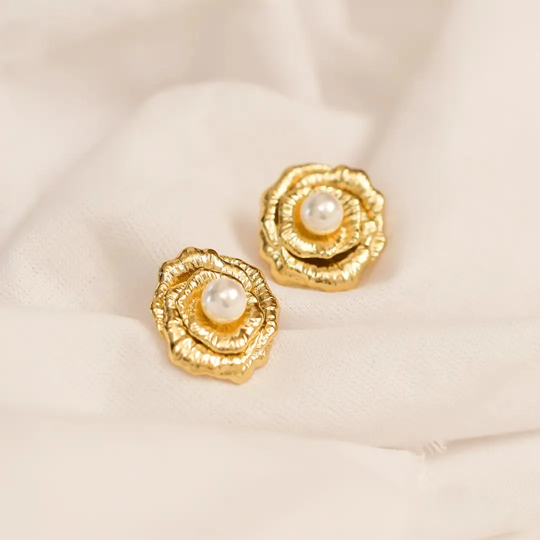 Rose Pearl Studs