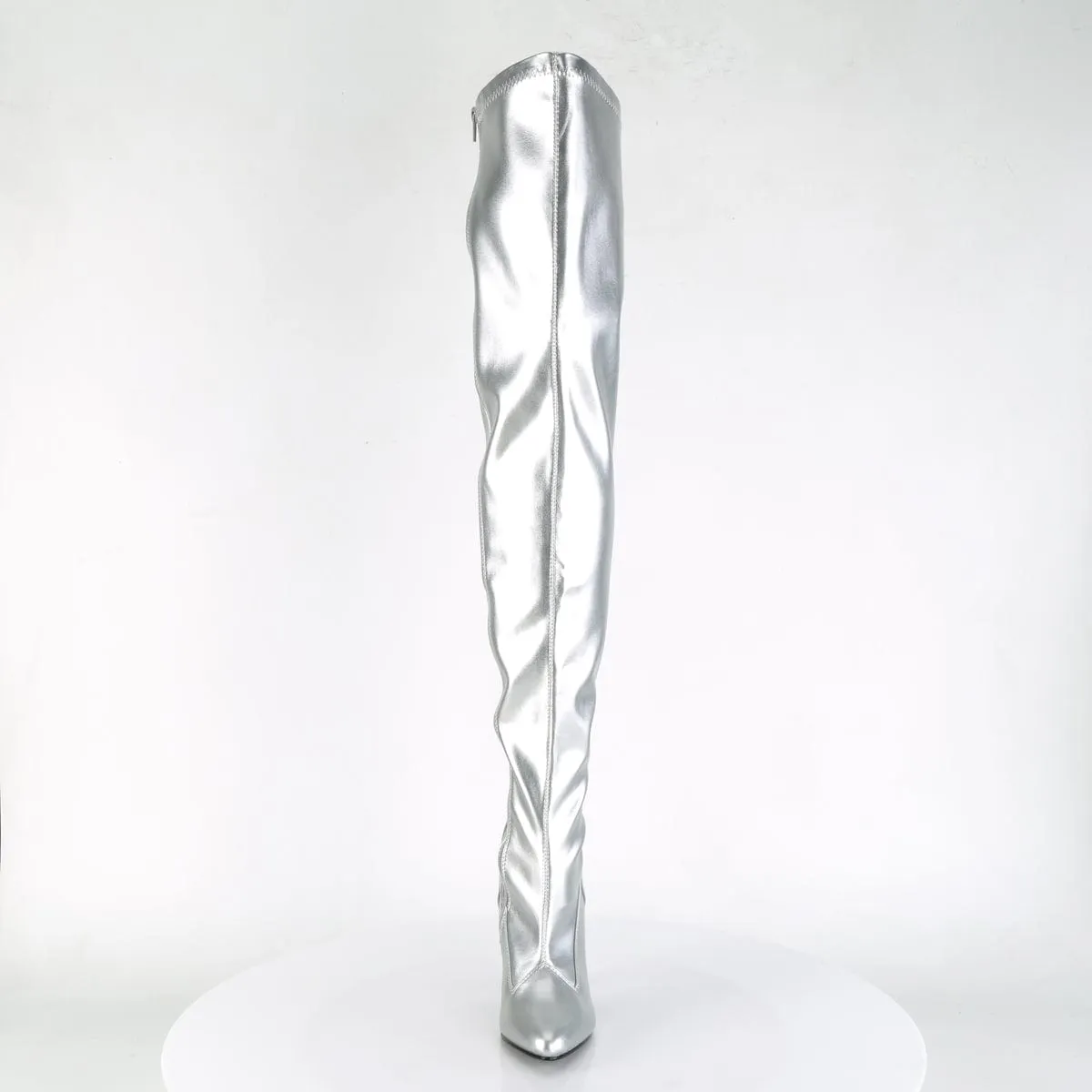 SEDUCE-3000 Silver Stretch Faux Leather