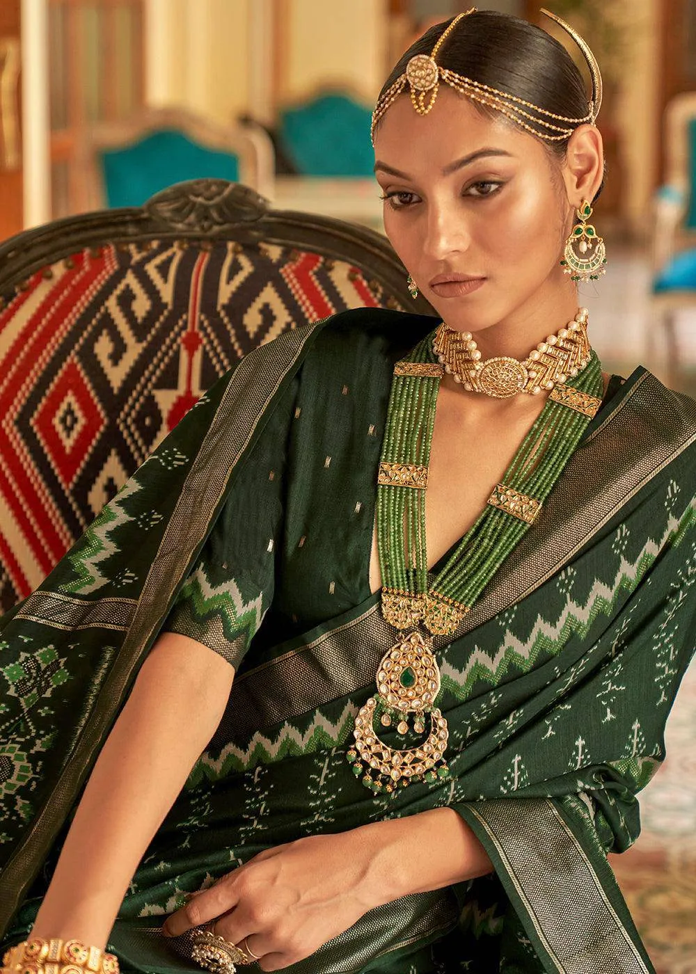 Silk Designer Printed Saree with Stitched Blouse
