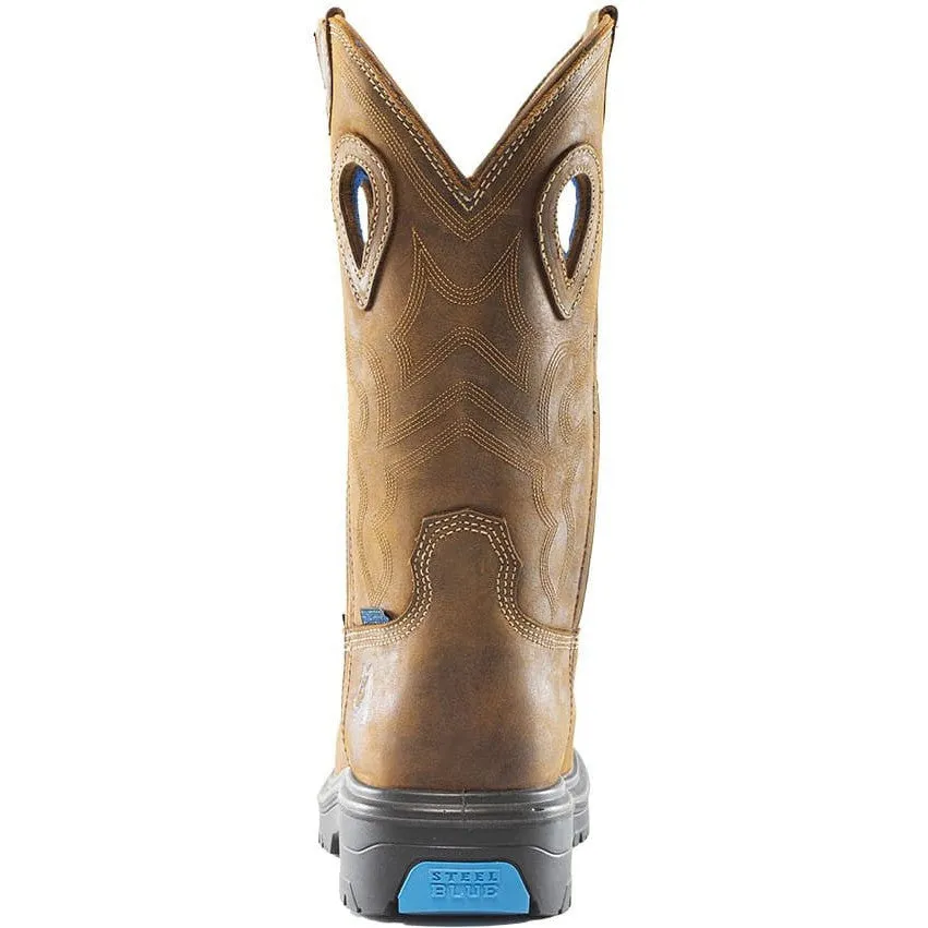 Steel Blue Men's Heeler Met Steel Toe WP Western Work Boot -Brown- 813904