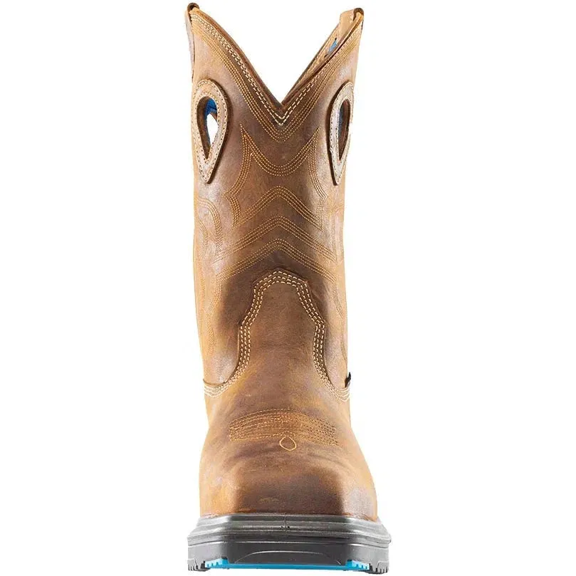 Steel Blue Men's Heeler Met Steel Toe WP Western Work Boot -Brown- 813904