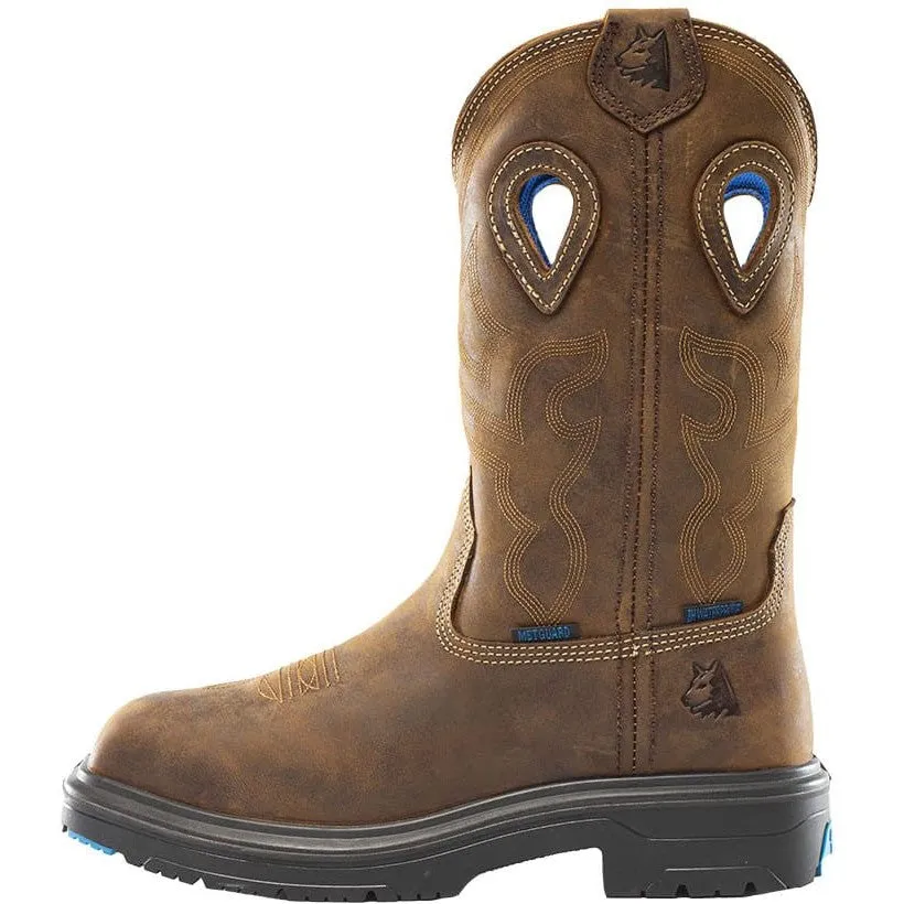 Steel Blue Men's Heeler Met Steel Toe WP Western Work Boot -Brown- 813904