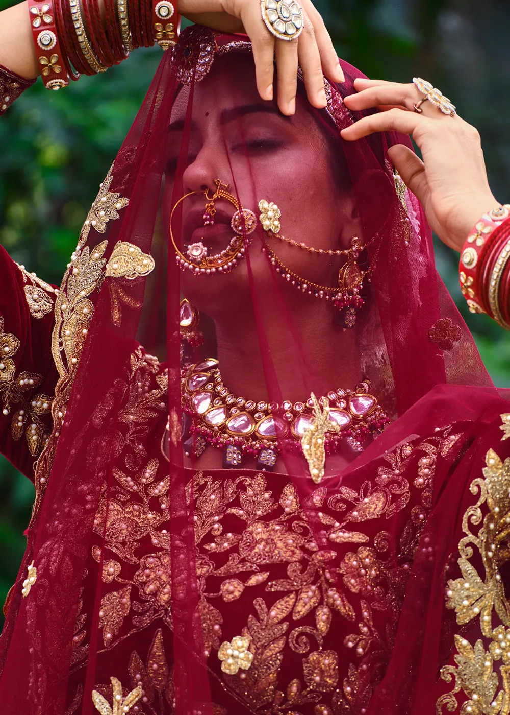 Velvet Dazzling Maroon Stone Cording Bridal Style Lehenga Choli