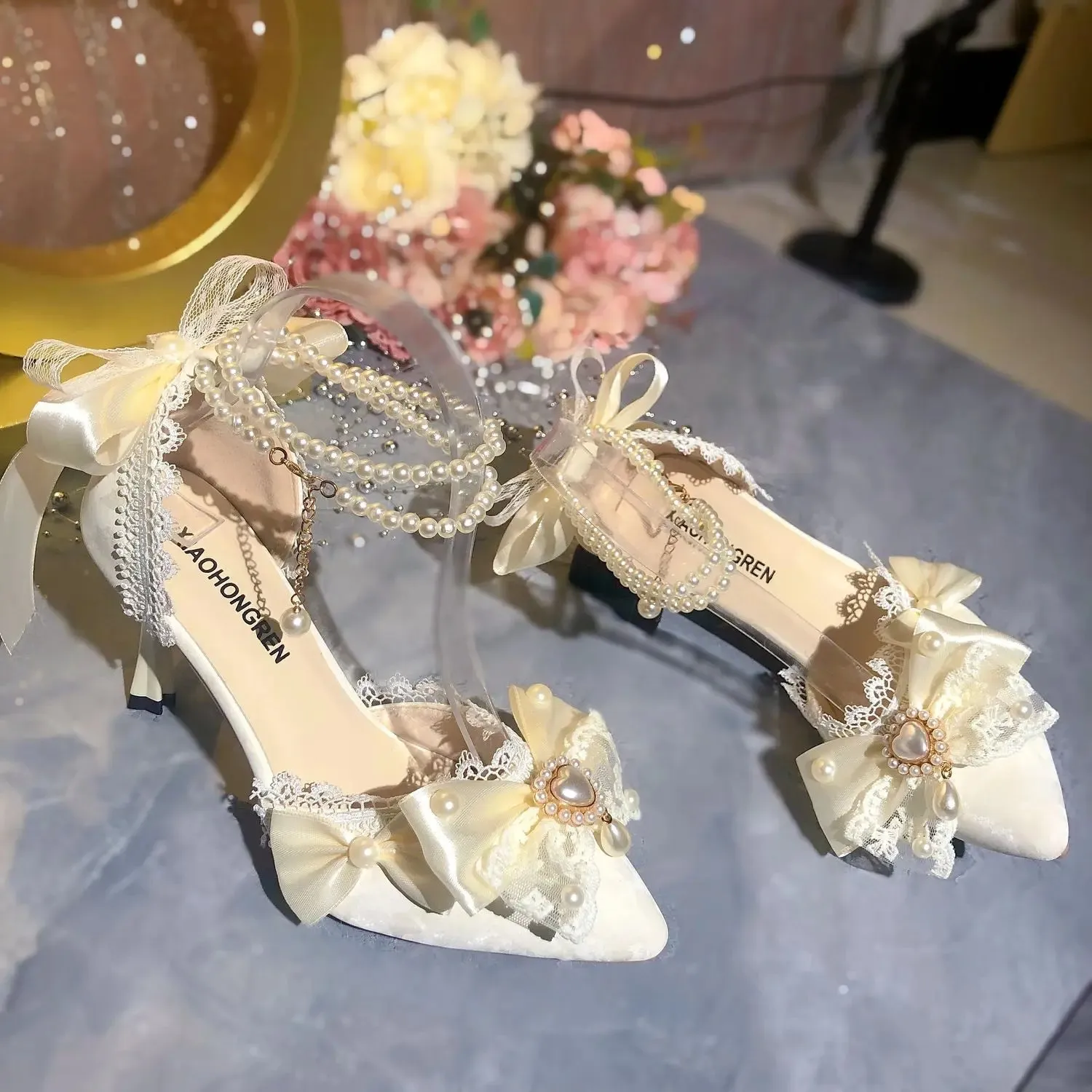 Wjczt White Bridal Shoe Wedding Shoes for Women Luxury Designer Mary Jane Elegant Woman Heeled Shoes Designer Heels Y2k Style Shoes