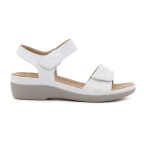 Womens Caroline Velcro Sandal White