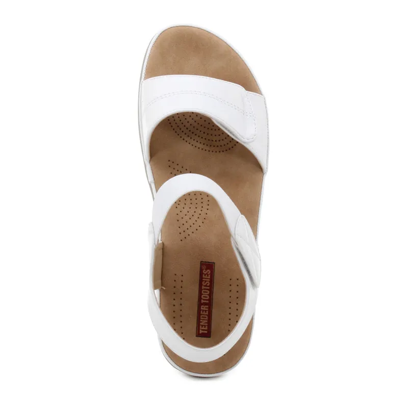 Womens Caroline Velcro Sandal White