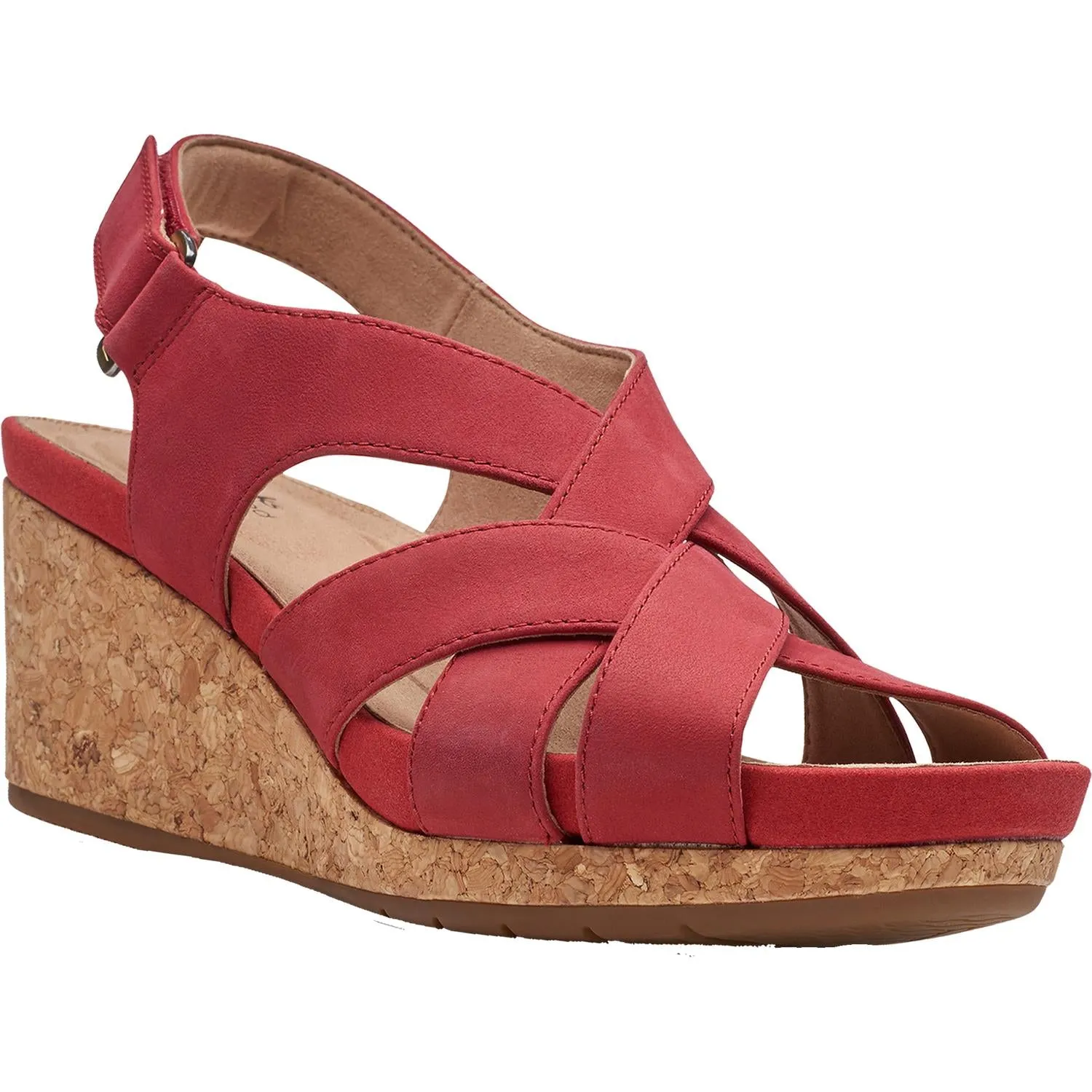 Women's Clarks Un Capri Step Red Nubuck