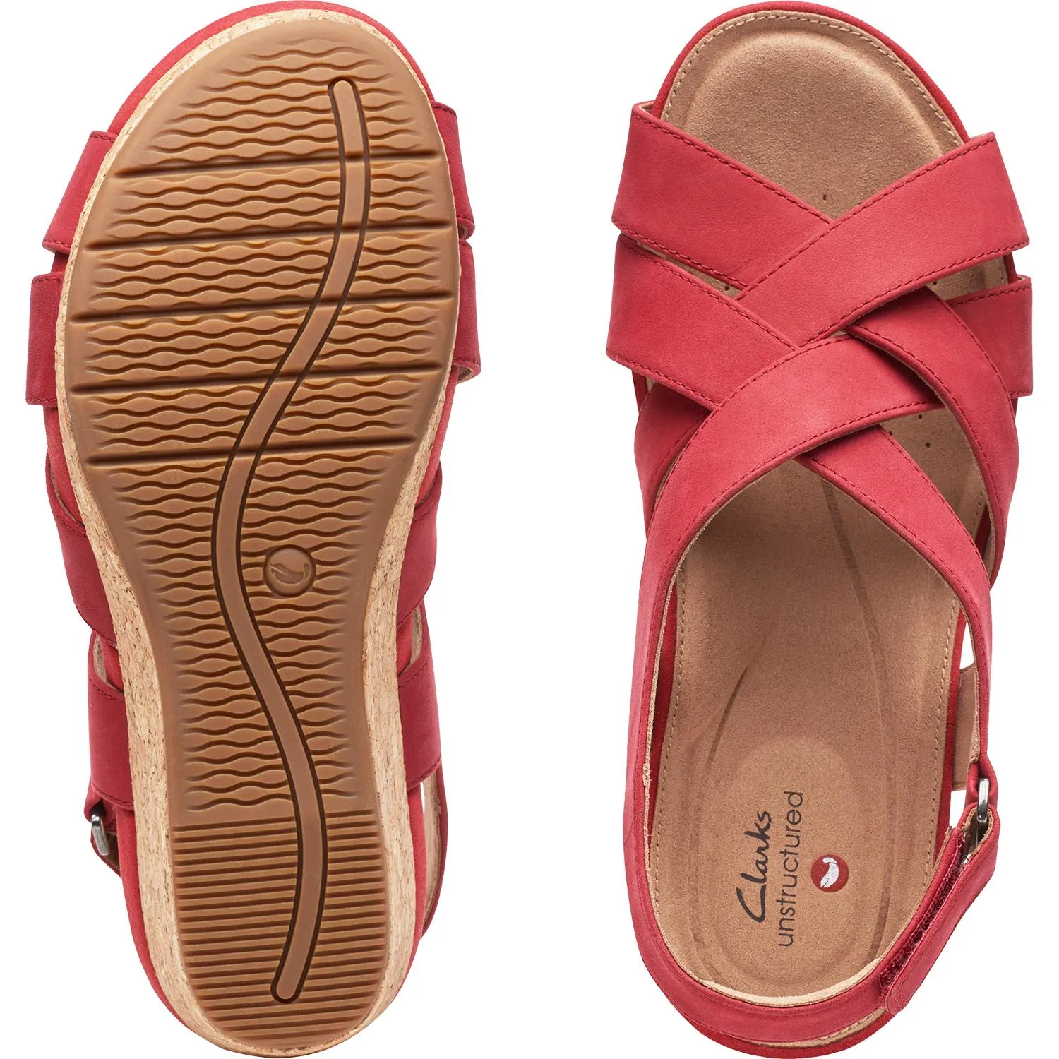 Women's Clarks Un Capri Step Red Nubuck