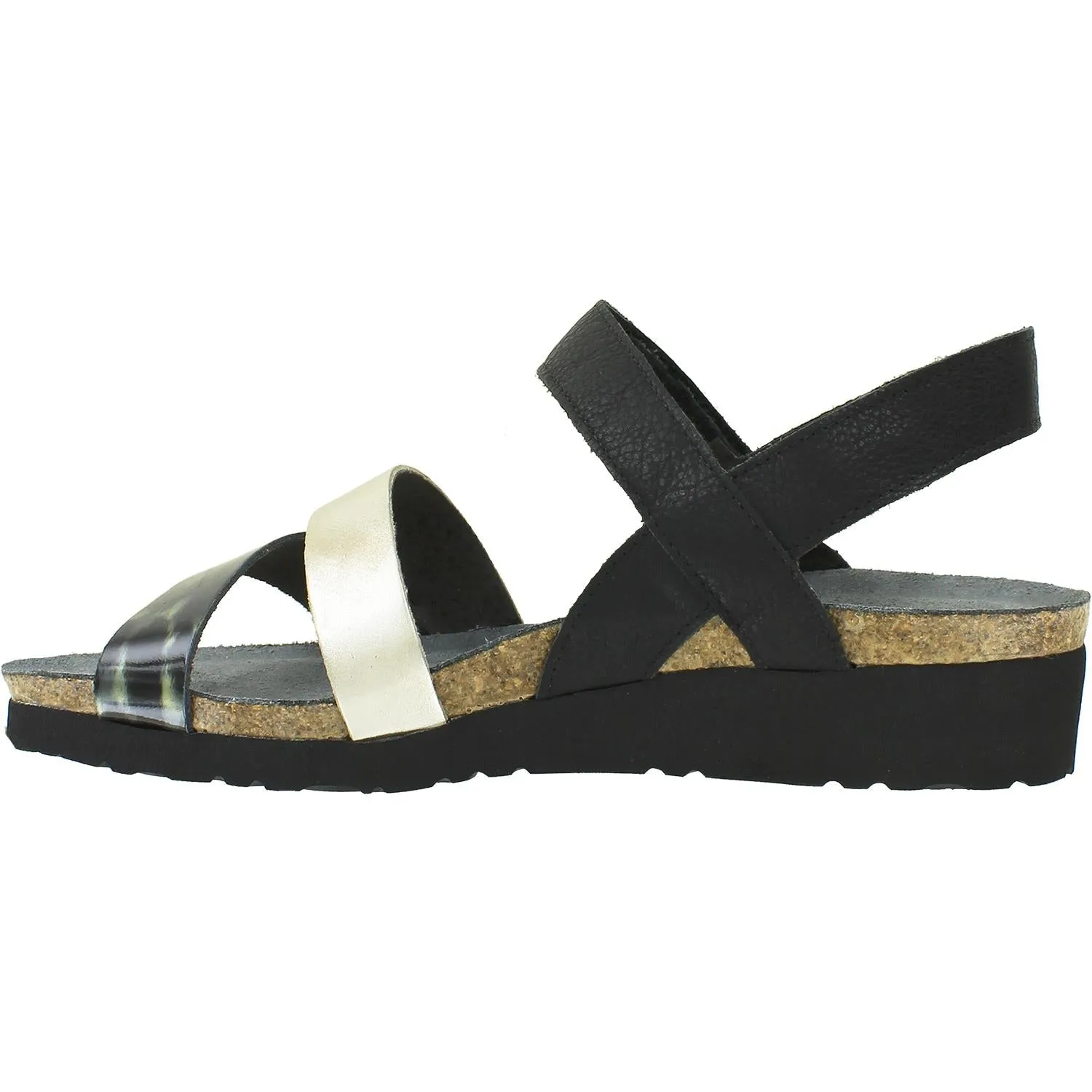 Women's Naot Kayla Caviar/Grey Cheetah/Gold Leather