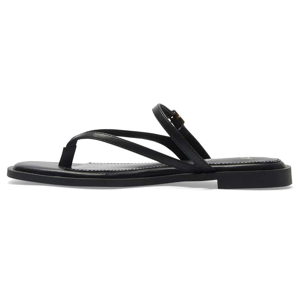 Zen Thongs in Black Smooth